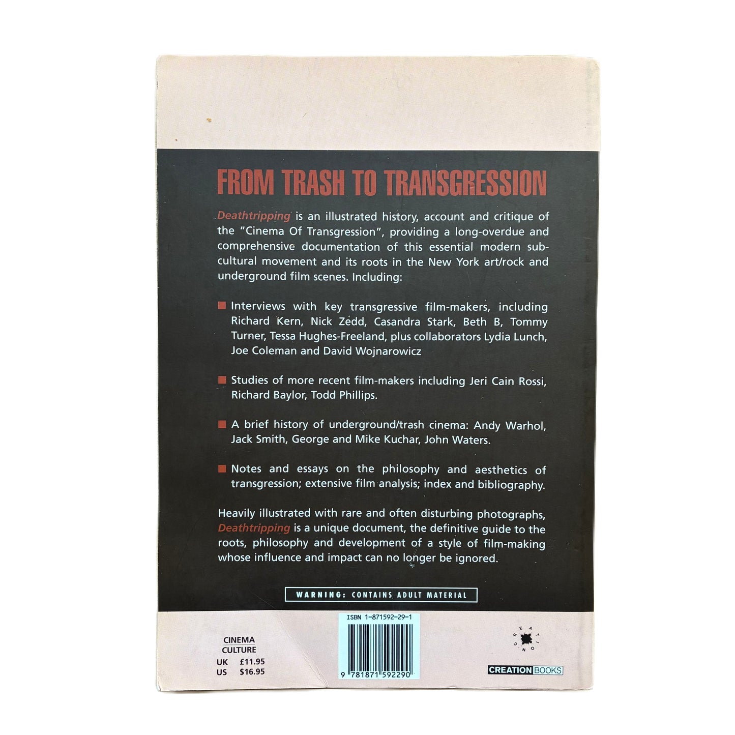 Death Tripping: The Cinema of Transgression by Jack Sargeant