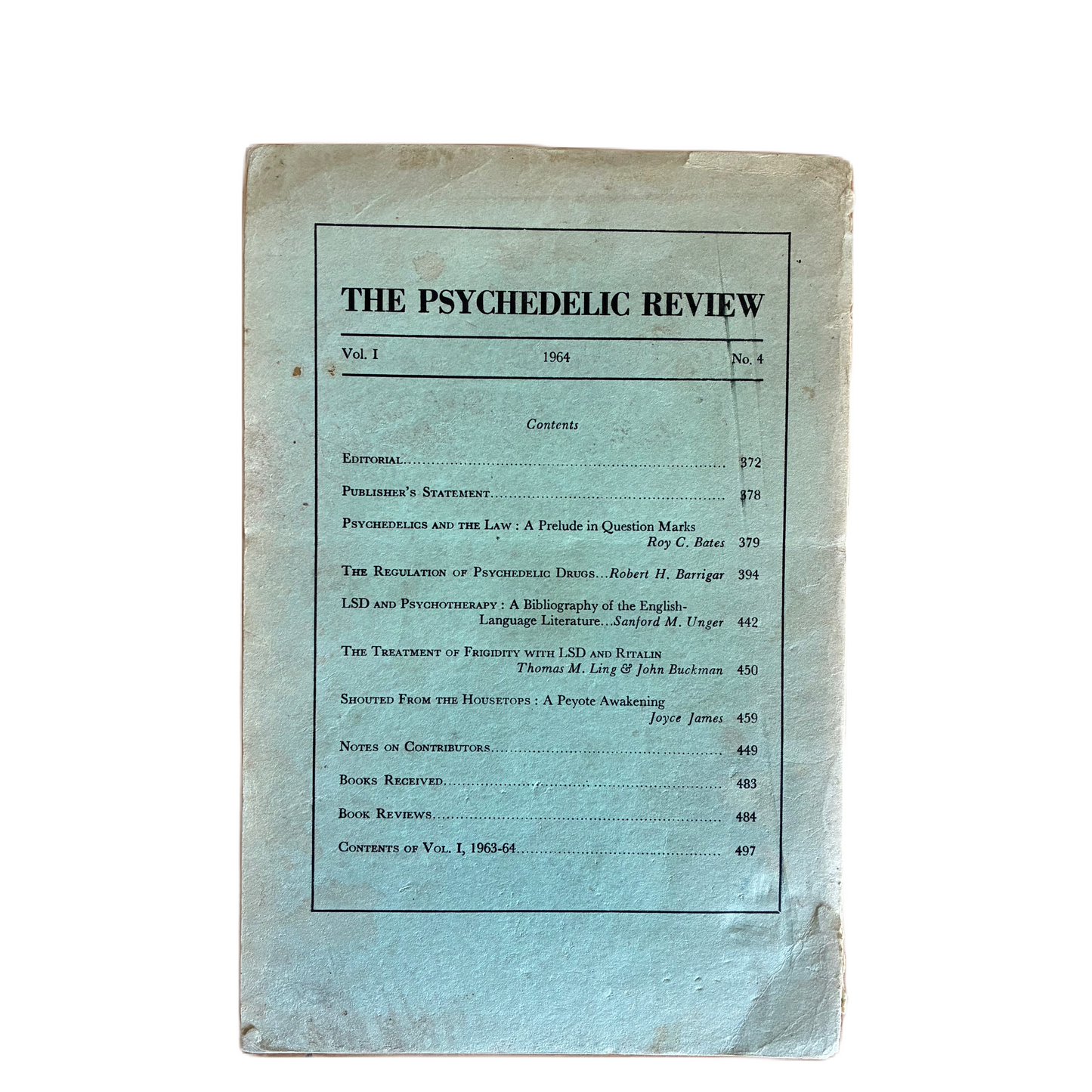 Psychedelic Review - Vol.1, No.4 1964